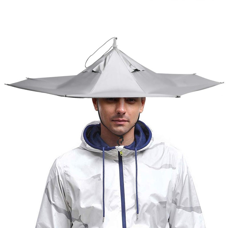 AIFUSI Umbrella Hat, Sun Rain Cap Colorful Folding Umbrellas Headwear 23â€ Beach, Party, Outdoor, Fishing, Hunting and Gardening, UV Protection for Adults and Kids - Image 1